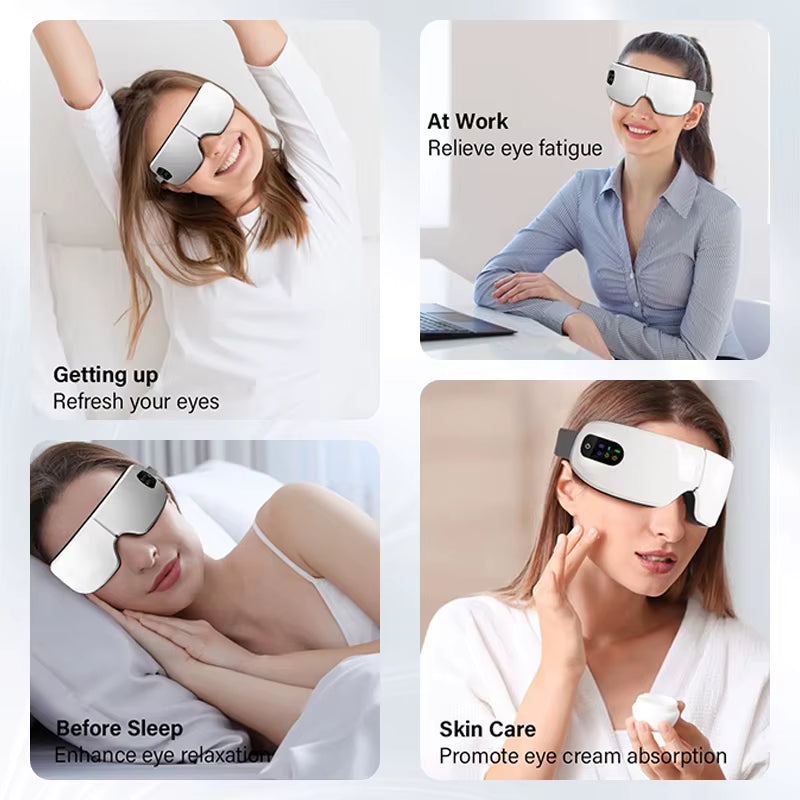 4D Smart Airbag Eye Massage Vibration Eye Care Massager Compress Bluetooth Music Eye Relax Fatigue Dark Circles Remove Massager