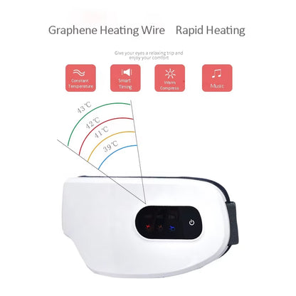 Hot Selling Portable Eye Massager Machine with Heat Compress Comfortable Relieves Fatigue Wireless Eye Massager Smart Vibration