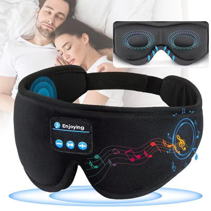 3D Eye Mask Music Play Sleeping Headphones with Built-In HD Speaker Mask for Sleep Headphones Bluetooth