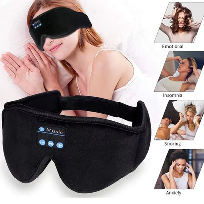 3D Eye Mask Music Play Sleeping Headphones with Built-In HD Speaker Mask for Sleep Headphones Bluetooth