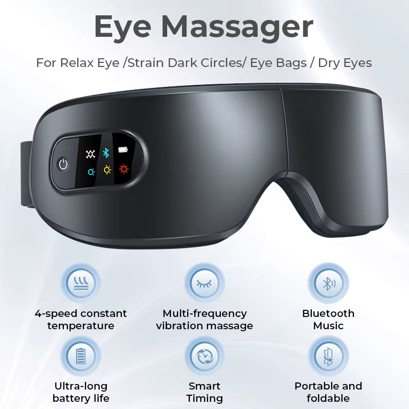4D Smart Airbag Eye Massage Vibration Eye Care Massager Compress Bluetooth Music Eye Relax Fatigue Dark Circles Remove Massager