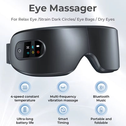 4D Smart Airbag Eye Massage Vibration Eye Care Massager Compress Bluetooth Music Eye Relax Fatigue Dark Circles Remove Massager
